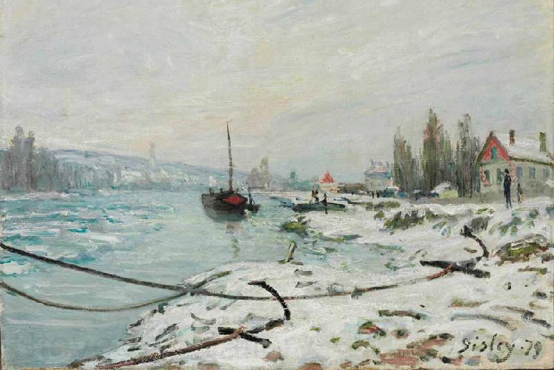 Alfred Sisley Effect of Snow at Saint Cloud Norge oil painting art